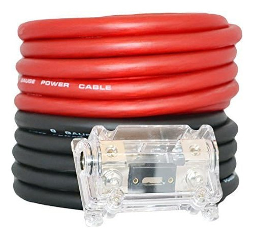 Cables Amplificador Calibre 0, 50 Pies Rojo/negro - Caja De