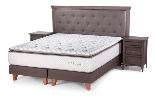 Cama Europea Nest 2 Plazas 1.50 X 2.00  Con Muebles Brera 50