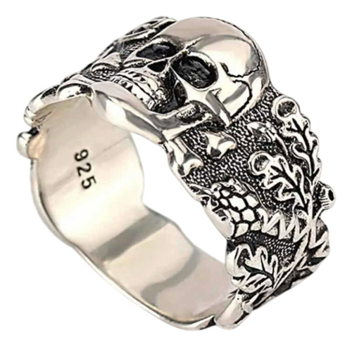 Anillo Calavera Plata 925 Numero 10 Punk Rock