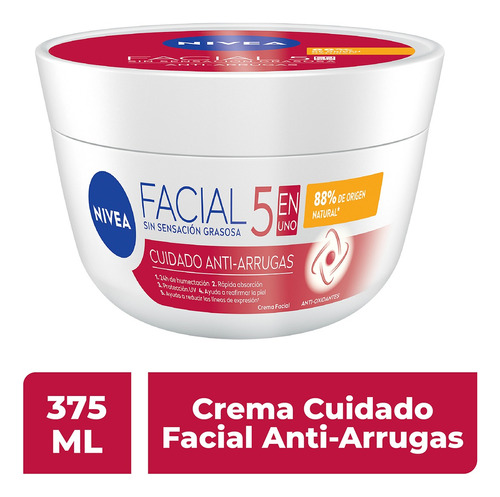 Crema Facial Nivea Anti Arrugas 5en1 Antioxidante 375 Ml