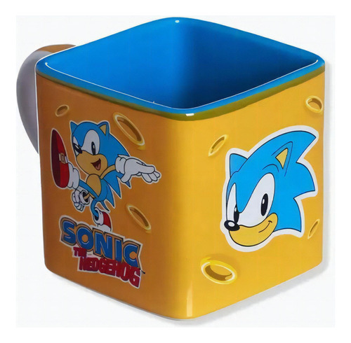 Caneca Cubo Quadrada Sonic Sega Hedgehog Games Eggman Tails