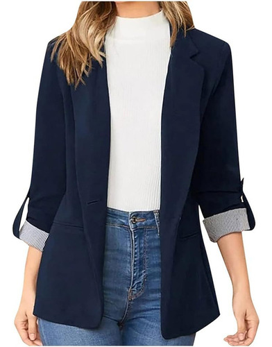 Women's Fall Winter Striped Blazer, Basic Patchwork Cardigan