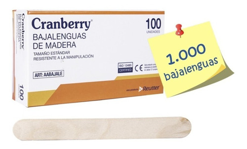 Bajalenguas De Madera Cranberry * 1.000 Piezas