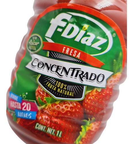 Concentrado De Fresa Para Preparar Agua De Fresa Pack 12 L