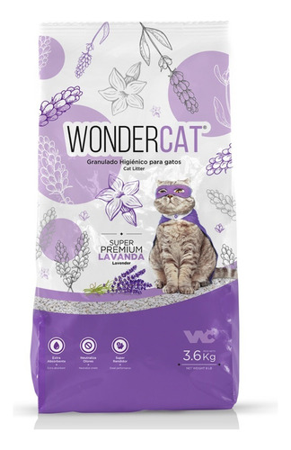 Piedras Para Gatos Wondercat Premium 3.6kg X6u. Perfumadas