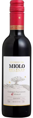 Vinho Tinto Seco Cabernet Sauvignon, Merlot Seleção Miolo 375ml