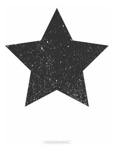 Poster Black Star. Lámina Impresa Para Cuadro Estilo Nórdico