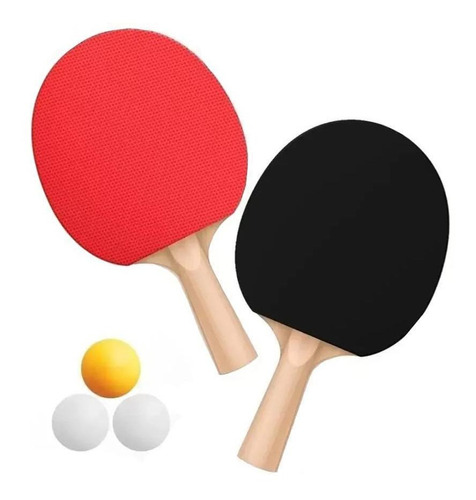 Kit Ping Pong Tênis De Mesa Com 2 Raquetes + 3 Bolinhas