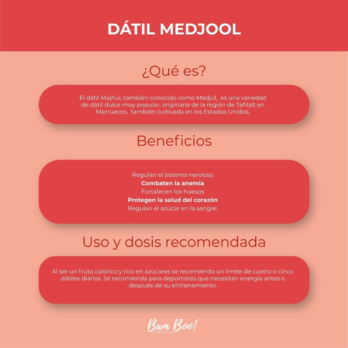 Dátil Medjool Nacional 700 Gr Bam Boo! Lifestyle