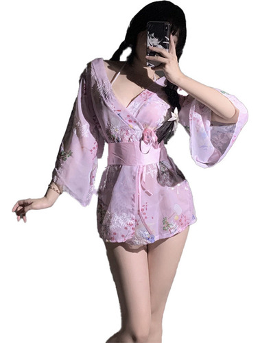 Conjunto Sexy De Pijama Y Kimono Para Cosplay