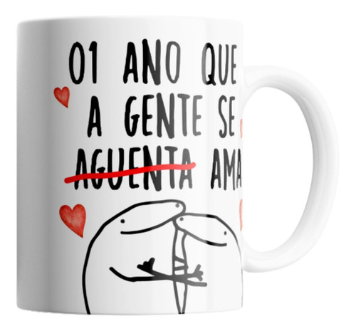 Imagem 4 de 7 de Caneca Flork Namorados 1 Ano Meme Engraçado Chinelo E Bombom