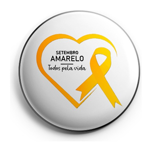 Bottons Setembro Amarelo - Kit Com 50 Bottons