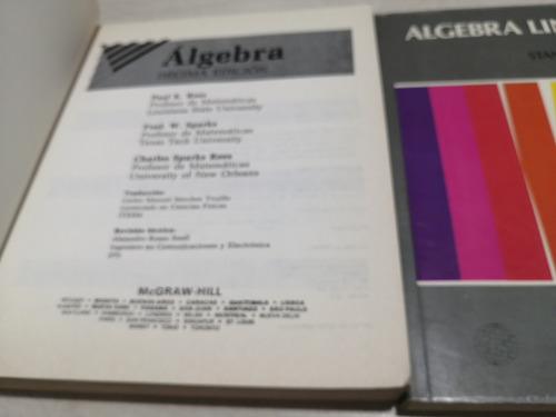 Libro. Álgebra. Rees. Sparks. +1 Álgebra Lineal (Usado)