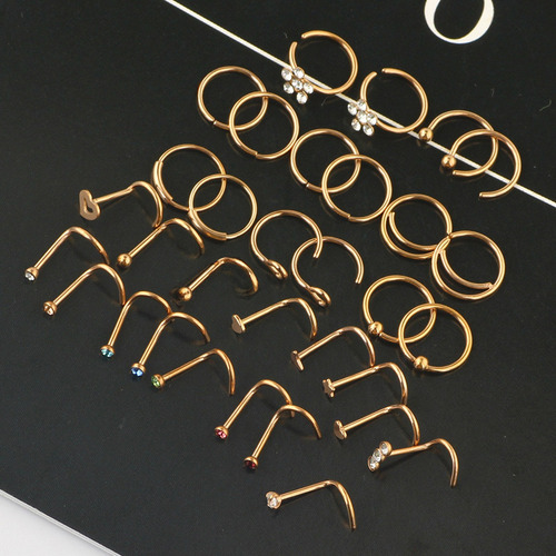 32 Piezas De Tacos Para Anillos De Nariz, Juego De Joyas Par