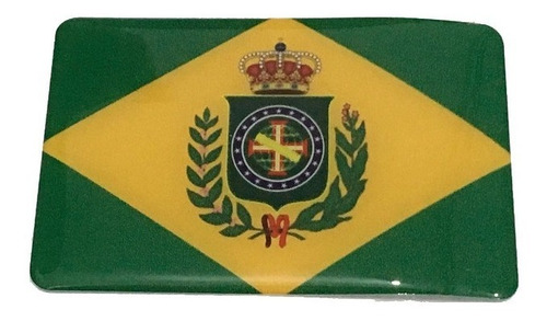 Adesivo Resinado Da Bandeira Do Brasil Império 9x6 Cm