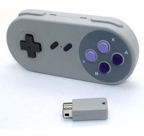 Controlador de joystick inalámbrico Super Nintendo Mini de Snes, color gris