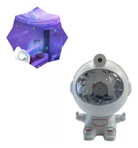 Lampara Proyector Astronauta Galaxia Nebulosa Estrellas Proyeccion