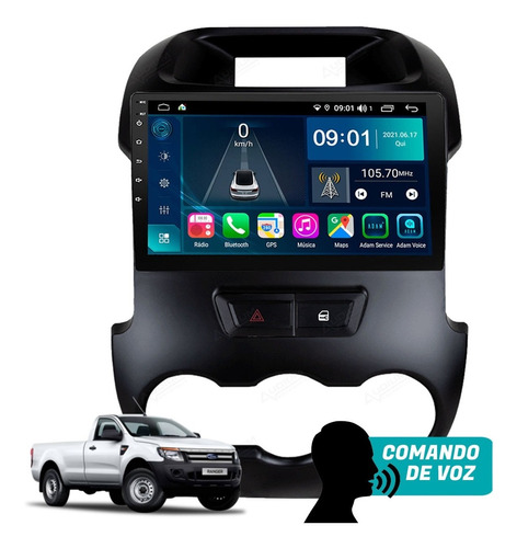 Central Multimídia Para Ford Ranger Xl 2013 2014 2015 2016