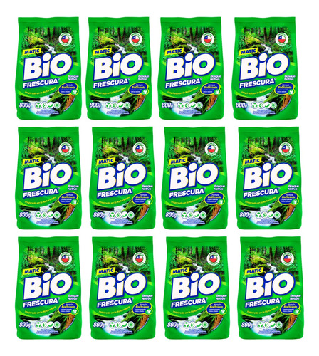 Pack 12 Detergente En Polvo Bio Frescura 800g Colección