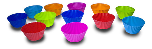 Kit 12 Moldes Para Cupcakes Y Espatula Capacillos De Silicon