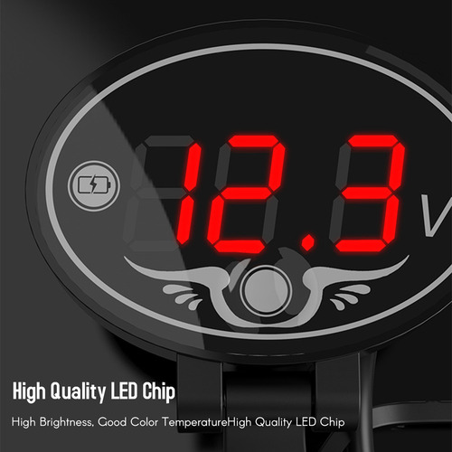 Voltímetro Led De Ciclo 12 V Con Pantalla Digital