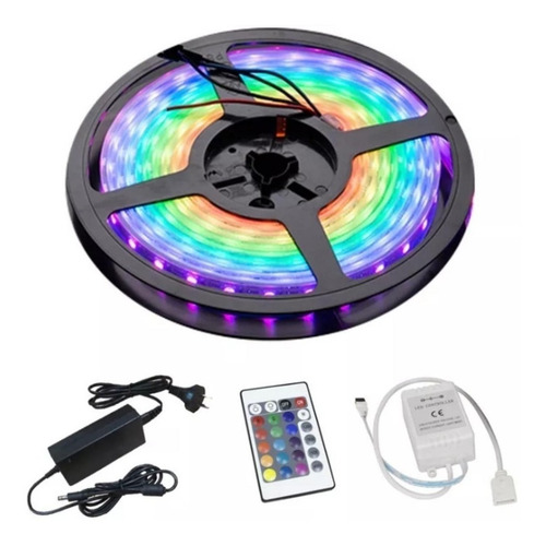 Tira Led Rgb 5050 5 Metros Interior Exterior Kit Completo