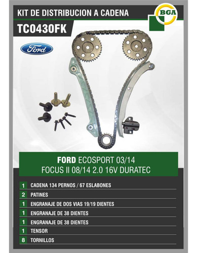 Kit Distribución A Cadena Para Ford Ecosport 2.0 16v 03/13
