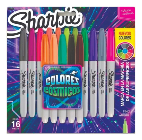 Marcadores X16 Sharpie Colores Cosmicos Edicion Limitada