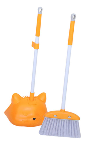 Juego De Mini Escoba Y Recogedor Para Niños Para El Naranja