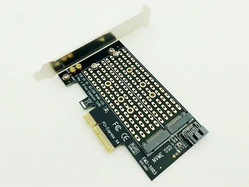 Imagem 3 de 9 de Placa Adaptador Duplo Ssd M.2 Nvme + M.2 Sata Pci-e Express