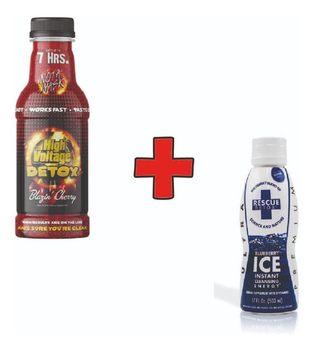 Kit High Voltage Detox + Rescue Ice Detox Bebidas Antidoping