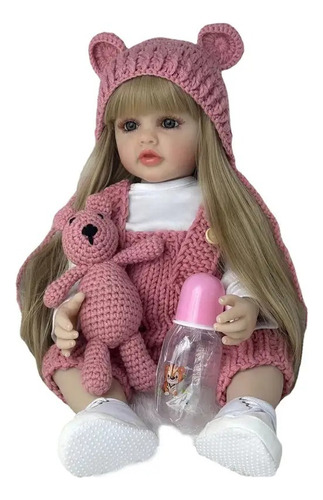 Muñeca Bebe Reborn Cuerpo Silicona Cabello Rubio