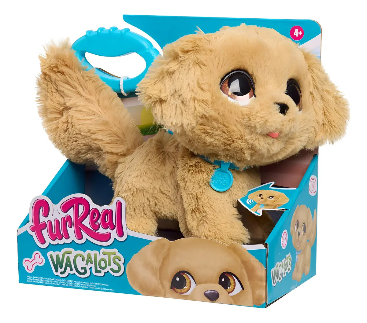 Animais de estimação eletrônicos Furreal Wagalots Coffee Dog Hasbro Khaki