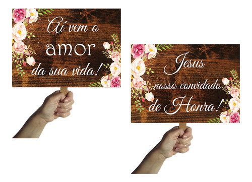 Placas Personalizadas-casamento-madeira-flores-lousa- Pvc