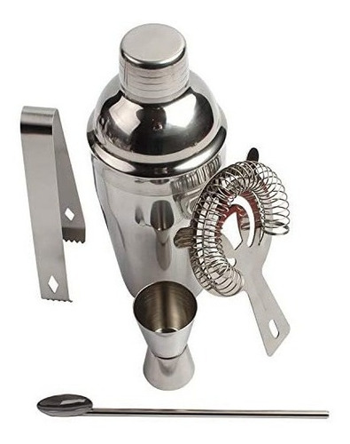 Imagen 4 de 5 de Set Bar Tender De 5 Piezas Kit De Accesorio Coctelera Acero