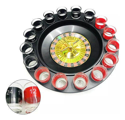 Juego Mesa Ruleta Casino Con 12 Shots, Diversión De Fiesta
