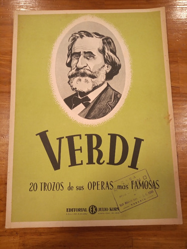 Verdi 20 Trozos De Sus Operas Mas Famosas Partitura