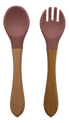 Kit Talher De Silicone E Bambu Introdução Alimentar Bebê Marsala Bambu