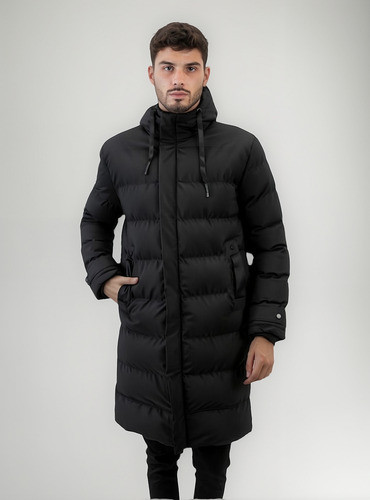 Campera Hombre Inflada Parka Larga Impermeable