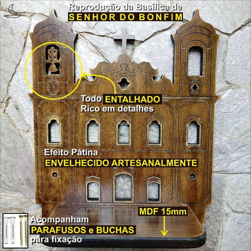 Imagem 2 de 7 de Oratório Basílica Senhor Do Bonfim Artesanal