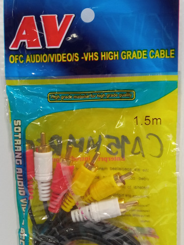 Cable 3rca A 3rca Macho Audio Video Mini Plug 1.5 Mt Otiesca