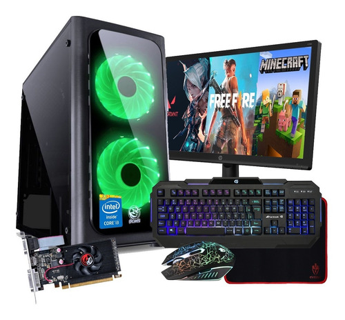 Pc Gamer Completo Core I3 8gb Hd500 Placa Video R5 230 Wifi