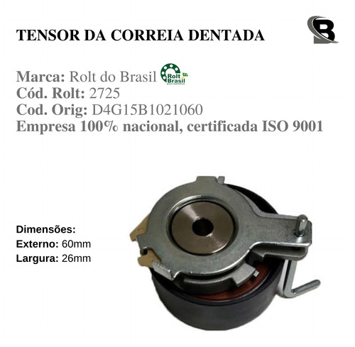 Kit Correia Dentada Tiggo 2 1.5 16v 2018 2019 2020 2021 2022