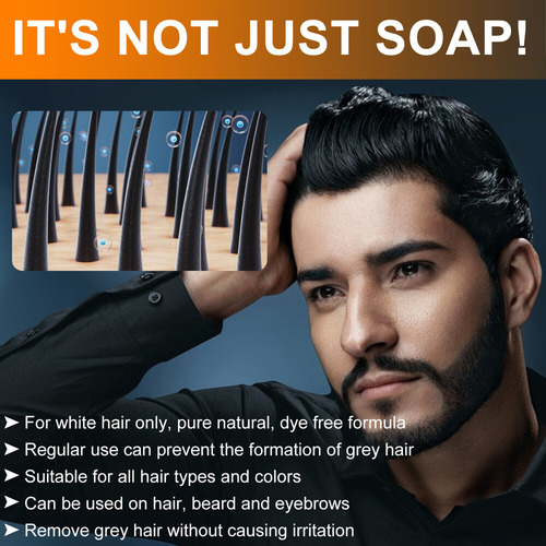 M Shampoo E Sabonete 4 Peças Para Cobrir Cabelos Brancos,