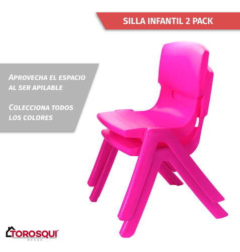 Silla Para Niños De Plástico Resistente | 2 Pack | Torosqui