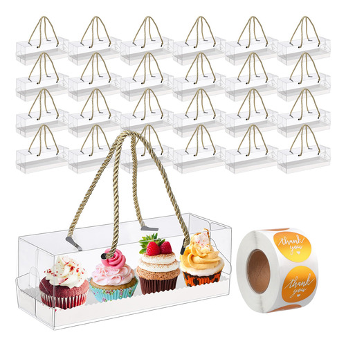 36 Caja Transparente Para Cupcake Etiqueta Adhesiva 9 X 3 3 