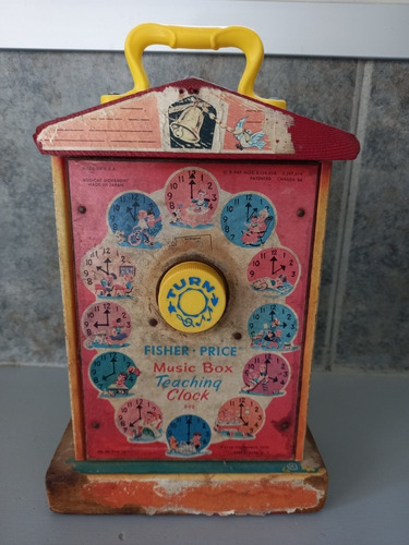 Fisher Price Music Box Teaching Clock. Made In Usa (Usado)
