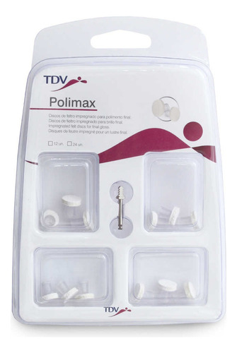Discos Pulido Fieltro Polimax Kit X 24u + Mandril Tdv Dental