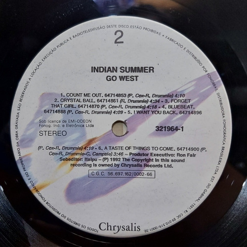 Vinil Lp Indian Summer Go West
