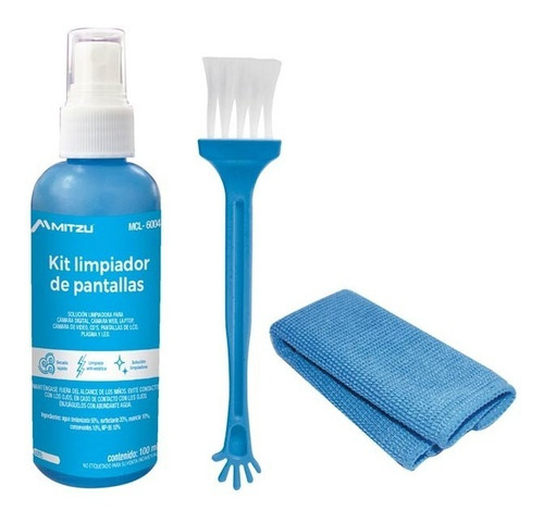 Kit Limpiador Multiusos Y Pantallas Paño Liquido Cepillo